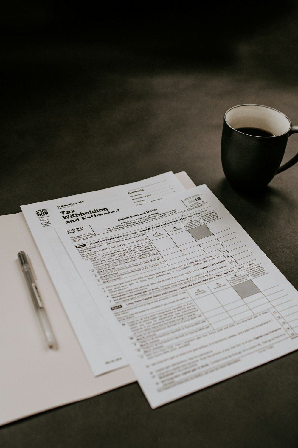 Tax analysis paperwork on a desk